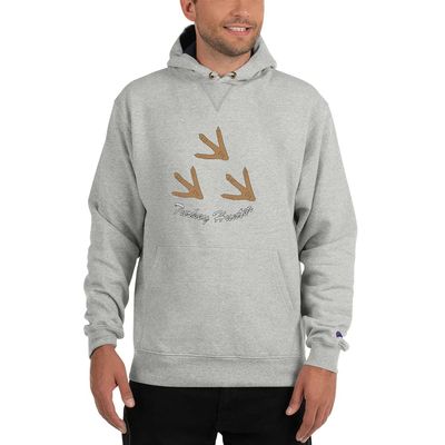 Mens Turkey Hunting Hoodie - Three Turkey Tracks Light Steel M