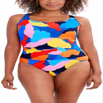 Nautica Womens Cross Back One Piece Swimsuit (X-Small, Castaway)