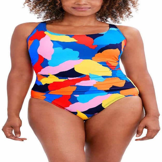 Nautica Womens Cross Back One Piece Swimsuit (X-Small, Castaway)
