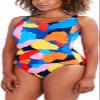 Nautica Womens Cross Back One Piece Swimsuit (X-Small, Castaway) view 2