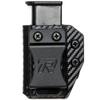 Rounded Magazine Holster Fits: 380 ACP Single Stack - IWB or OWB, Mag Holder, Spare Mag Carrier, American Made, Carbon Fiber Black Kydex, Concealment Express view 1