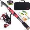 Sougayilang Fishing Rod and Reel Combo Set with Telescopic Fishing Pole Fishing Accessories and Carrier Bag for Saltwater Freshwater-2.1M Rod 2000 Reel with Bag view 1