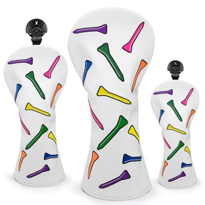 Golf Club Covers Colorful Tee Driver Cover Fairway Wood Headcover Hybrid Cover Leather 3 Wood Headcovers Mallet Putter Headcover Blade Putter Cover for Odyssey Scotty Cameron Taylormade