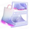 EUXTERPA Girls Glitter Light Up Waterproof Rain Boots Toddler Kids Rainbow Boots with Easy On Handles, Purple Gradient, Toddler Size 10 view 4