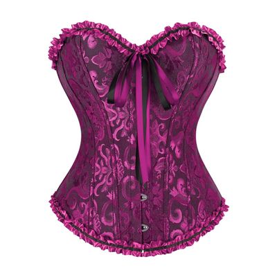 frawirshau Corsets for Women Lace Up Overbust Corset Top Plus Size Renaissance Corset Black Rose 4XL