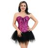 frawirshau Corsets for Women Lace Up Overbust Corset Top Plus Size Renaissance Corset Black Rose 4XL view 3