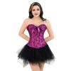 frawirshau Corsets for Women Lace Up Overbust Corset Top Plus Size Renaissance Corset Black Rose 4XL view 4