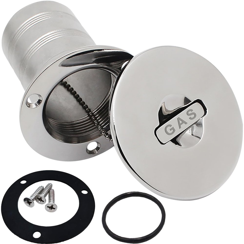 SHENGHUISS Boat Deck Gas Fill/Filler 1-1/2 Inch(38mm) with Keyless B Cap 316 Stainless Steel Boat Deck Hardware for Boat, Yacht, Caravan