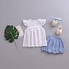 EISHOW Infant Baby Soft Ruffle Shorts Bloomers Toddler Boy Girl Solid Cotton Linen Blend Basic Bottom Cute Loose Harem Shorts (2-3 Years, D-Blue) view 3