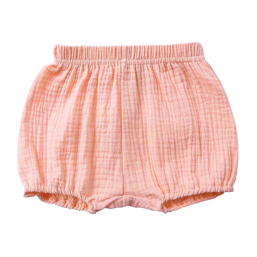 EISHOW Infant Baby Soft Ruffle Shorts Bloomers Toddler Boy Girl Solid Cotton Linen Blend Basic Bottom Cute Loose Harem Shorts (2-3 Years, D-Pink)