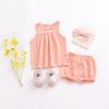 EISHOW Infant Baby Soft Ruffle Shorts Bloomers Toddler Boy Girl Solid Cotton Linen Blend Basic Bottom Cute Loose Harem Shorts (2-3 Years, D-Pink) view 2