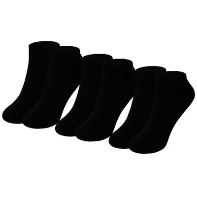 MAGIARTE Womens Ankle Socks Soft Pure Cotton Athletic Casual Single Color Low Cut Socks for Women 3-Pack (#M-Black)