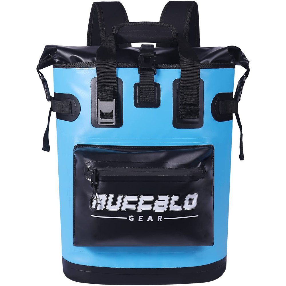 Buffalo Gear Cooler Backpack,18L Leakproof Cooler Bag Insulated Cooler for Picnic Beach Camping Hiking Park Fishing(Blue)