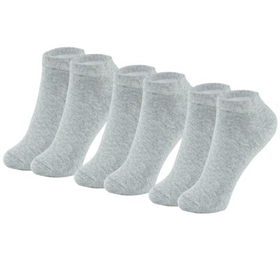 MAGIARTE Womens Ankle Socks Soft Pure Cotton Athletic Casual Single Color Low Cut Socks for Women 3-Pack (#M-L.Grey)