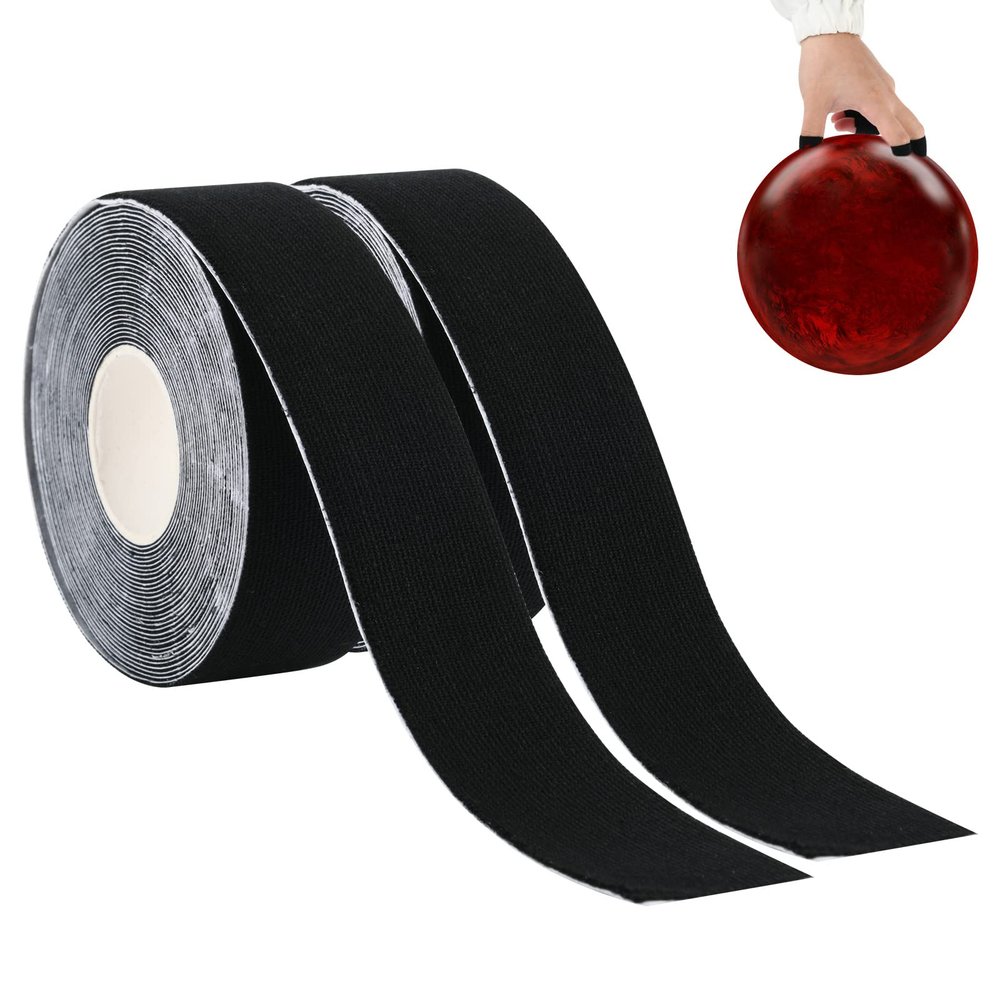 Cosmos 2 Rolls Bowling Finger Tape Elastic Thumb Tape Protective Bowling Ball Accessories for Bowler Sport Exercise Workout, Each Roll 2.5 cm Wide x 5m