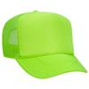 Ashen Fane Polyester Foam Front 5 Panel High Crown Mesh Back Trucker Hat, Neon Green view 1
