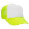Ashen Fane Polyester Foam Front 5 Panel High Crown Mesh Back Trucker Hat, N.YLW Wht N.YLW view 1