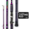 Dark Matter Psychedelic Casting Fishing Rods Medium Heavy Power X - Purple - High-Modulus M3 Carbon Nano Baitcaster Rod Saltwater and Freshwater Fishing Rods, 7ft Medium Heavy Baitcasting Rod view 1