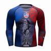 Red Plume Men Cool Dry 3D Digital Printing Compression Long Sleeve Base Layer Shirts, Sports& Fitness Tee (Colorful, L) view 1