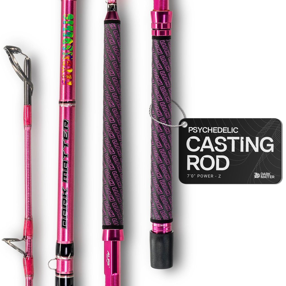 Dark Matter Psychedelic Casting Fishing Rods Medium Heavy Power Z - Pink - High-Modulus M3 Carbon Nano Baitcaster Rod Saltwater and Freshwater Fishing Rods, 7ft Medium Heavy Baitcasting Rod