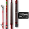 Dark Matter Psychedelic Casting Fishing Rods Medium Heavy Power Z - Red - High-Modulus M3 Carbon Nano Baitcaster Rod Saltwater and Freshwater Fishing Rods, 7ft Medium Heavy Baitcasting Rod view 1