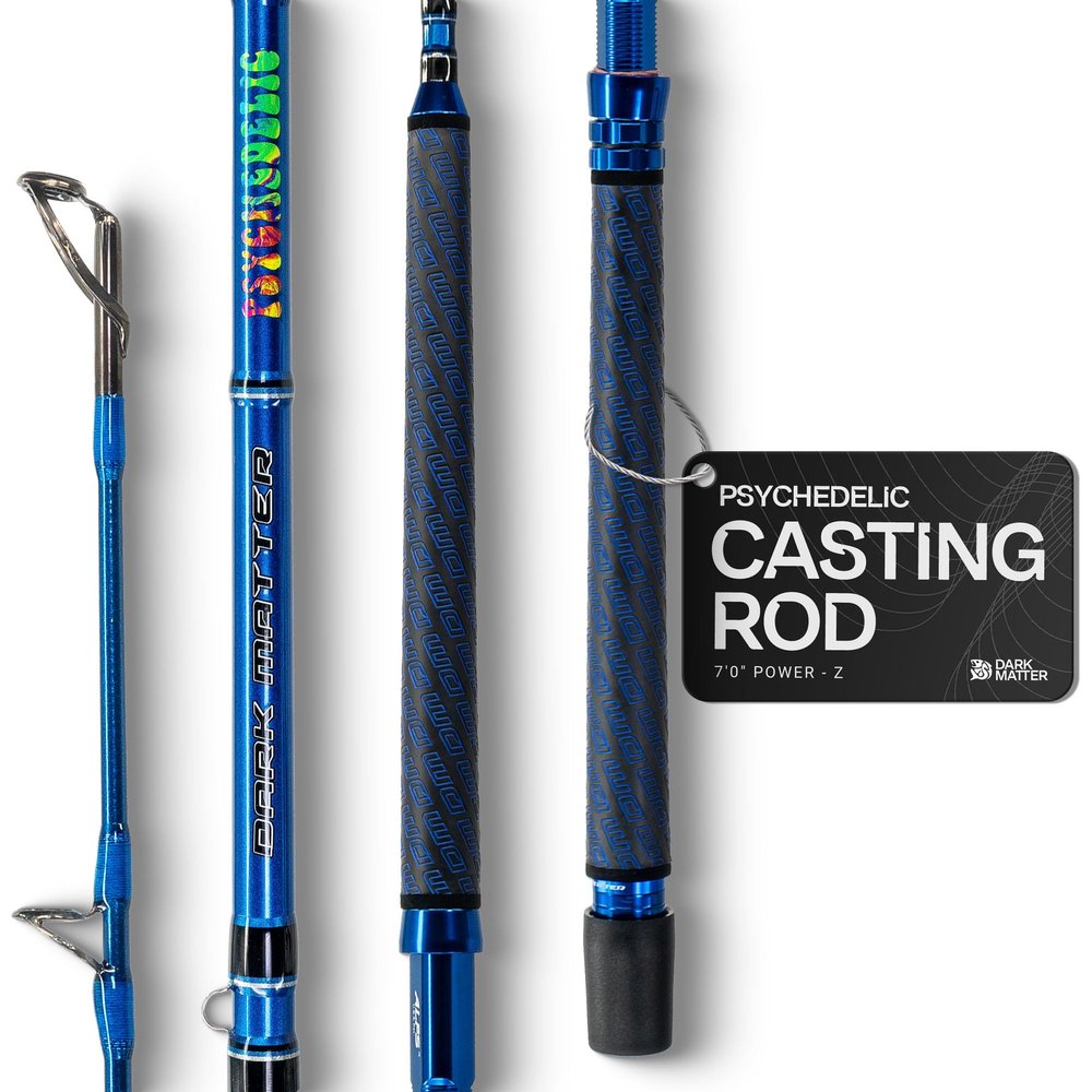 Dark Matter Psychedelic Casting Fishing Rods Medium Heavy Power Z - Blue - High-Modulus M3 Carbon Nano Baitcaster Rod Saltwater and Freshwater Fishing Rods, 7ft Medium Heavy Baitcasting Rod