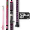 Dark Matter Psychedelic Casting Fishing Rods Medium Heavy Power X - Pink - High-Modulus M3 Carbon Nano Baitcaster Rod Saltwater and Freshwater Fishing Rods, 7ft Medium Heavy Baitcasting Rod view 1