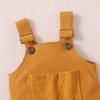 ACSUSS Toddler Baby Girl Spring Fall Clothes Knitting Romper Suspender Skirt and Headband Yellow 0-6 Months view 4
