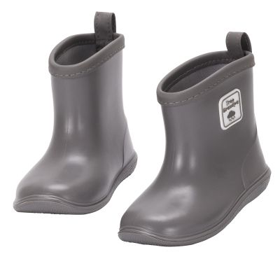 NQTOER Toddler Kids Rain Boots for Boys Girls Easy-on Lightweight Waterproof Rainboots Baby Dark Gray
