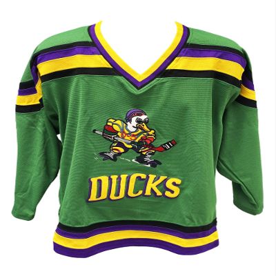 Ducks Logo Deluxe Embroidered Hockey Jersey - Mens XL Green