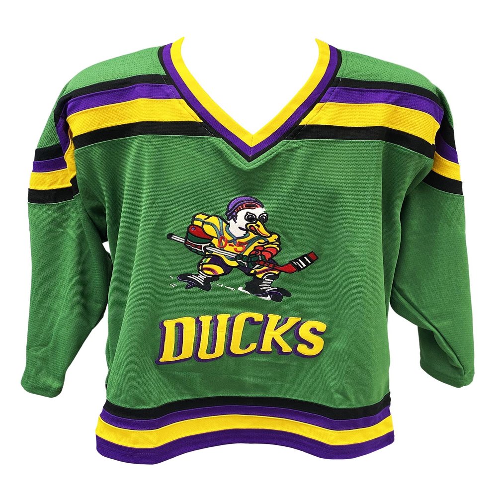 Ducks Logo Deluxe Embroidered Hockey Jersey - Mens XL Green