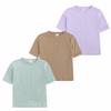 3 Pack Littie Kids Short Sleeve T-Shirt Crew Neck Solid Color Cotton Tee Tops Toddler Boys Girls Summer Clothes view 1