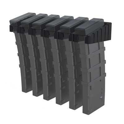 MIND&ACTION AR Magazine Holders,Detachable Mag Holders PMAG Wall Mount Gun Safes Gun Cabinet Organization Solution (Black 6x Mag Holders)