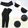 Geyoga 4 Pairs Kids Leg Sleeves Compression and Arm Sleeves Youth Leg and Arm Wraps for Cycling Basketball Sports(Medium,Black) view 2