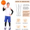 Geyoga 4 Pairs Kids Leg Sleeves Compression and Arm Sleeves Youth Leg and Arm Wraps for Cycling Basketball Sports(Medium,Black) view 4