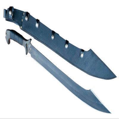 EGKH - 25 Inches Zombie Survival and Hunting Machete - 5160 Leaf Spring Steel - Full Tang - Rosewood Handle with Leather Wrap - Custom Knife with Leather Sheath
