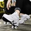 Roller Skates for Women & Men - Outdoor 2 in 1 Parkour Shoes with Wheels for Girls & Boys - Double Row Deform Kick Roller Skates - Quad Skating Shoes for Recreation view 2