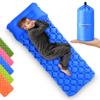 Kids Sleeping Pad for Camping and Sleepovers with Pillow, Inflatable Camping Mattress for Backpacking & Travel, Thick Toddler Cot Mat, Fast Inflating Sleeping Pads for Kids (Blue) view 1