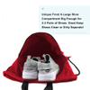 BeeGreen Red Drawstring Backpack Bag w Water Bottle Pockets Large String Workout Bag Sackpack w Zipper Pockets Shoe Compartment Swim Sports Cinch Bag for Gym Yoga view 3