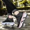 Roller Skates for Women & Men - Outdoor 2 in 1 Parkour Shoes with Wheels for Girls & Boys - Double Row Deform Kick Roller Skates - Quad Skating Shoes for Recreation view 3