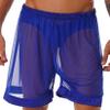 Lejafay Men's Untra Thin Breathable Sheer Boxers Shorts Underwear Mesh Pajamas Bottom Swimwear Royal Blue X-Large view 2
