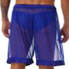 Lejafay Men's Untra Thin Breathable Sheer Boxers Shorts Underwear Mesh Pajamas Bottom Swimwear Royal Blue X-Large view 4