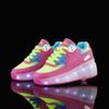7 Colors LED Rechargeable Kids Roller Skate Shoes with Single Wheel Shoes Sport Sneaker view 3