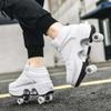Roller Skates for Women & Men - Outdoor 2 in 1 Parkour Shoes with Wheels for Girls & Boys - Double Row Deform Kick Roller Skates - Quad Skating Shoes for Recreation view 3
