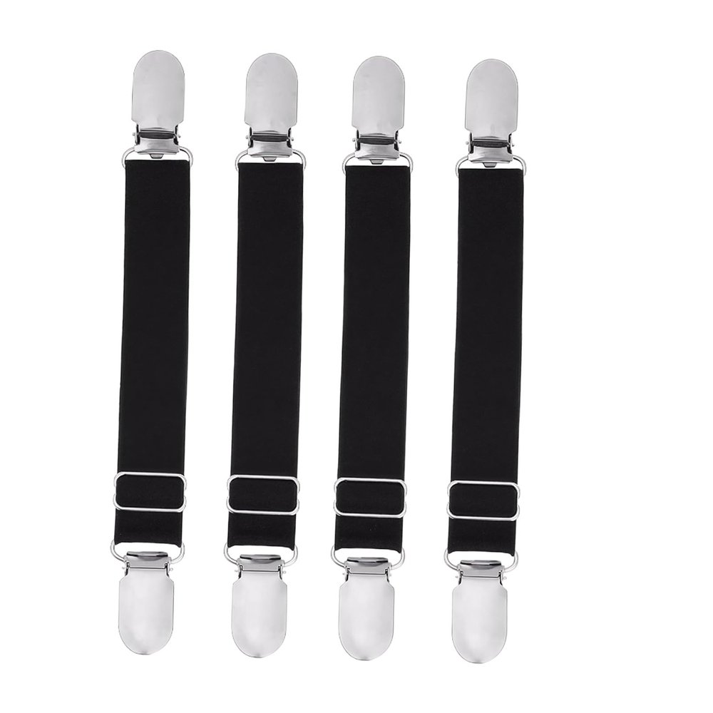 4PCS/ 2Pairs Adjustable Stocking Clip Suspenders Garter Belts Elastic Garter Strap Non-Slip Boot Clip Garter