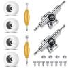 Zhehao 8 Pcs Fingerboard Bearing Wheels Standard Fingerboard Tool CNC Lathed Bearing Wheels Screwdriver and 2 Pcs Nut Driver for 34 mm Wide Decks Finger Skateboard Trucks(White) view 1