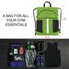 BeeGreen Fruit Green Workout Bag Drawstring Backpack with Shoe Compartment Large String Bag Sackpack with Front & Inner Zipper Pockets and Water Bottle Pockets Sports Cinch view 2