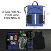 BeeGreen Royal Blue X-Large Drawstring Backpack with Front Shoe Compartment and Multiple Pockets view 2