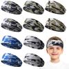 10 Pieces Boys Athletic Sweatbands - 16 inch Elastic Wicking Headbands, Hair Bands & Soft Head Wraps for Sports and Activities (Camouflage Style) view 1