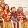 12 Sets Hawaiian Luau Hula Grass Skirt with Sunglasses Leis Necklace Hawaiian Outfits for Women Luau Party Outfits Hula Skirt Costume Set for Birthday Party Favors Adults Groups Carnival view 4